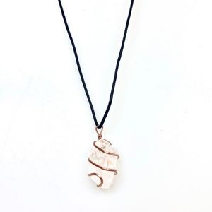 1 Crystal Quartz Pendant with Copper Wire Wrap